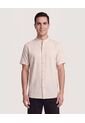 Camisa Manga Larga Con Bolsillo  Para Hombre Beige Ostu de Ostu