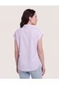 Camisa Manga Corta  Para Mujer Morado Ostu de Ostu