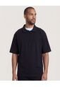 Polo Zipper Manga Corta  Para Hombre Negro Ostu de Ostu