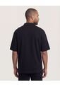 Polo Zipper Manga Corta  Para Hombre Negro Ostu de Ostu