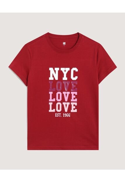 Camiseta Basica Screen  Para Mujer Vino Ostu
