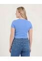 Crop Top Basico  Para Mujer Azul Ostu de Ostu