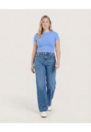 Crop Top Basico Para Mujer Azul Ostu