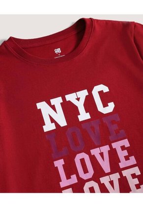 Camiseta Basica Screen  Para Mujer Vino Ostu