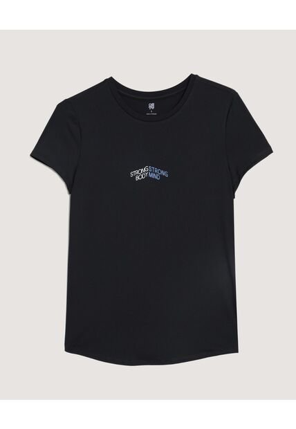 Camiseta  Para Mujer Manga Corta Cuello Redondo Color Negro Marca Ostu #40092809