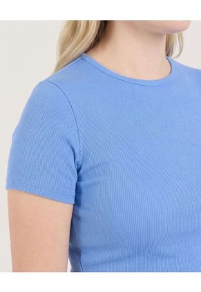 Crop Top Basico Para Mujer Azul Ostu