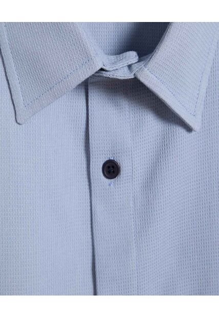 Camisa Para Hombre Manga Corta Sin Bolsillo Color Azul  Marca Ostu #60010700