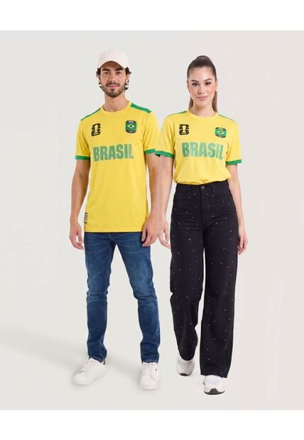 Camiseta Mundial Brasil 2026 Para Hombre Amarillo Ostu