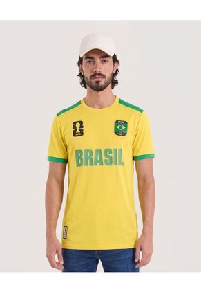 Camiseta Mundial Brasil 2026 Para Hombre Amarillo Ostu