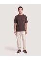 Camiseta Oversize Texturizada  Para Hombre Café Ostu de Ostu