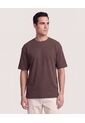 Camiseta Oversize Texturizada  Para Hombre Café Ostu de Ostu