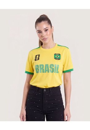 Camiseta Mundial Brasil 2026 Para Hombre Amarillo Ostu