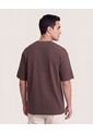 Camiseta Oversize Texturizada  Para Hombre Café Ostu de Ostu