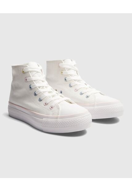 Tenis Para Mujer Canvas Color Blanco Marca Ostu #40720165