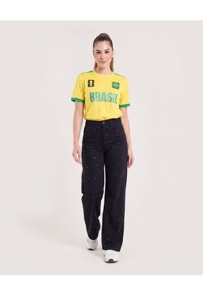 Camiseta Mundial Brasil 2026 Para Hombre Amarillo Ostu