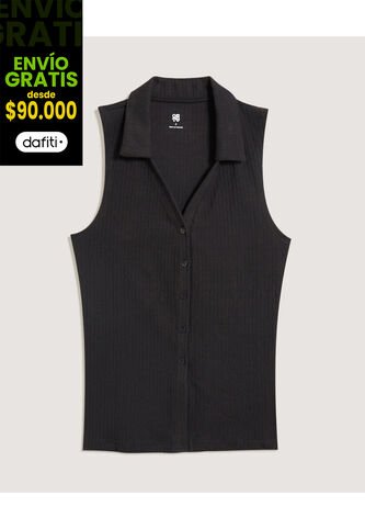 Chaleco Para Mujer Punto Color Negro Marca Ostu #40250033 Ostu