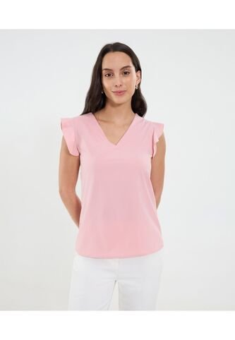 Blusa Para Mujer Manga Corta Color Rosado Marca Ostu #40121158 Ostu