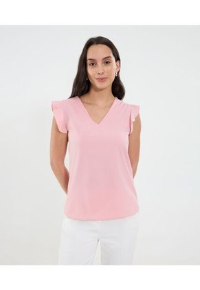 Blusa Para Mujer Manga Corta Color Rosado Marca Ostu #40121158