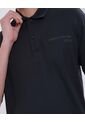 Polo Para Hombre Cuello Maquina Sin Bolsillo Color Negro Marca Ostu #60110703 de Ostu