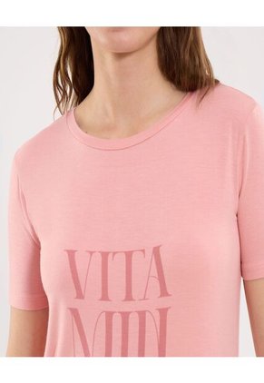 Camiseta Para Mujer Manga Corta Cuello Redondo Color Rosa Marca Ostu #40092491