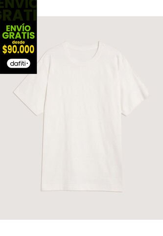 Camiseta Para Hombre Manga Corta Cuello Redondo Color Crema Marca Ostu #60091864 Ostu