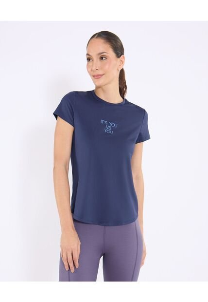 Camiseta  Para Mujer Manga Corta Cuello Redondo Color Azul Marca Ostu #40092811