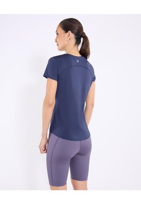 Camiseta  Para Mujer Manga Corta Cuello Redondo Color Azul Marca Ostu #40092811