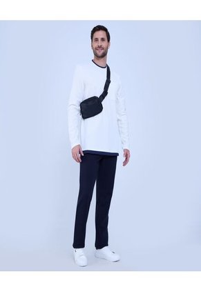 Camiseta Para Hombre Manga Larga Color Crema Marca Ostu #60091537