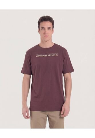 Camiseta Regular Fit Con Screen  Para Hombre Café Ostu Ostu