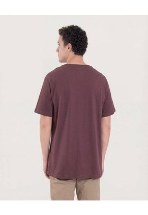Camiseta Regular Fit Con Screen Para Hombre Café Ostu