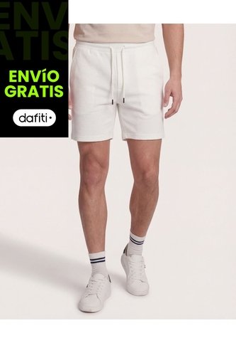 Bermuda  Para Hombre Jogger Corto Color Crema Marca Ostu #60100476 Ostu