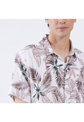 Camisa Hombre Ostu M/C Beige Viscosa