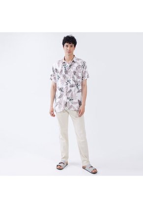 Camisa Hombre Ostu M/C Beige Viscosa