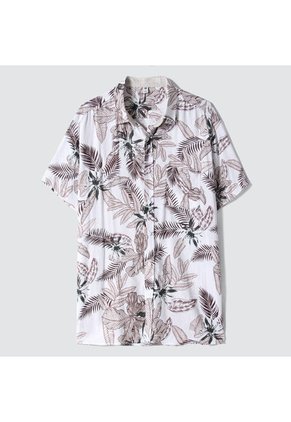 Camisa Hombre Ostu M/C Beige Viscosa