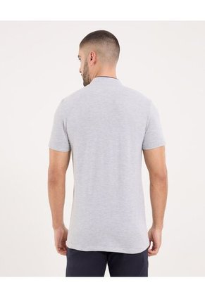 Polo Para Hombre Cuello Mao Sin Bolsillo Color Gris Marca Ostu #60110774