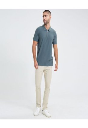 Polo Para Hombre Cuello Tejido Sin Bolsillo Color Verde Marca Ostu #60110731