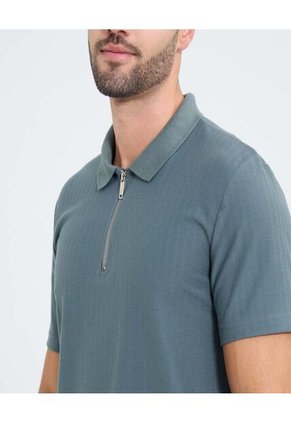Polo Para Hombre Cuello Tejido Sin Bolsillo Color Verde Marca Ostu #60110731