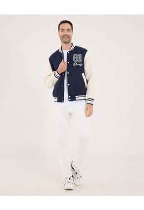 Chaqueta Para Hombre Bomber Color Azul Marca Ostu #60080176