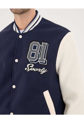 Chaqueta Para Hombre Bomber Color Azul Marca Ostu #60080176