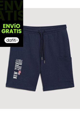 Bermuda  Infantil Niño Regular Corto Color Azul Marca Ostu #80100061 Ostu