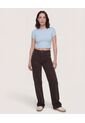 Camiseta  Para Mujer Crop Top Manga Corta Color Celeste Marca Ostu #40098218 de Ostu
