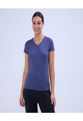 Camiseta Para Mujer Manga Corta Color Azul  Marca Ostu #40092272