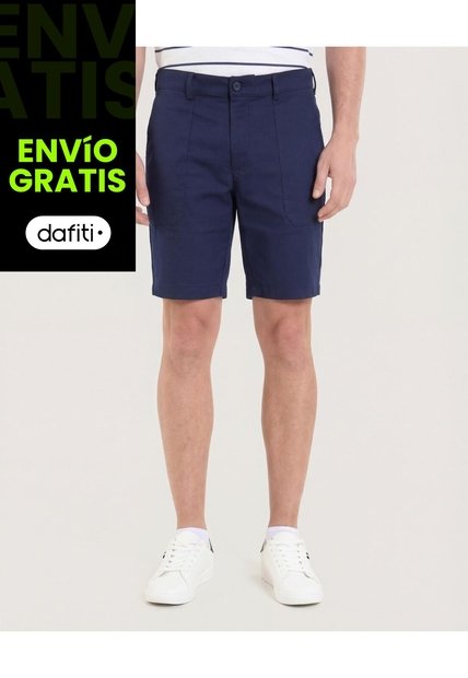 Bermuda  Para Hombre Regular Corto Color Azul Marca Ostu #60100493