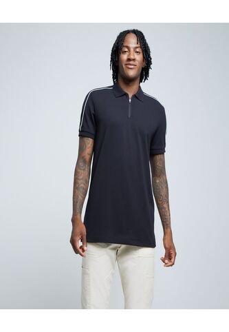 Polo Para Hombre Cuello Tejido Sin Bolsillo Color Negro Marca Ostu #60110654 Ostu