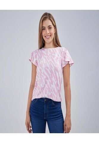 Camiseta Para Mujer Manga Corta Color Rosado  Marca Ostu #40092123 Ostu