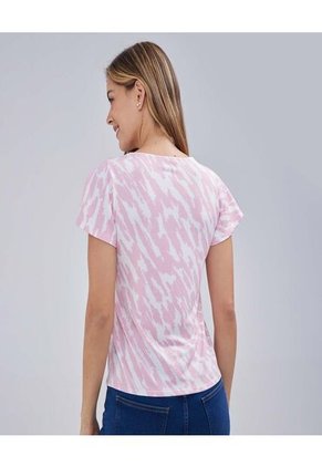 Camiseta Para Mujer Manga Corta Color Rosado Marca Ostu #40092123