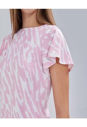 Camiseta Para Mujer Manga Corta Color Rosado Marca Ostu #40092123