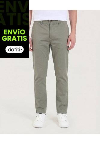 Pantalón  Para Hombre Chino Color Verde Marca Ostu #60070543 Ostu