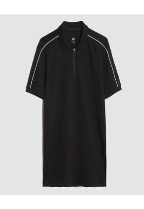 Polo Para Hombre Cuello Tejido Sin Bolsillo Color Negro Marca Ostu #60110654