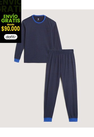 Pijama Infantil Niño M/L P/L Color Azul Marca Ostu #80040101 Ostu